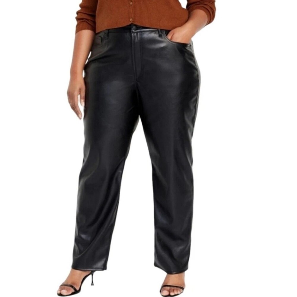 Old Navy High Rise OG Loose Faux leather pants vegan leather black